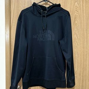 The north face men’s black on black hoodie